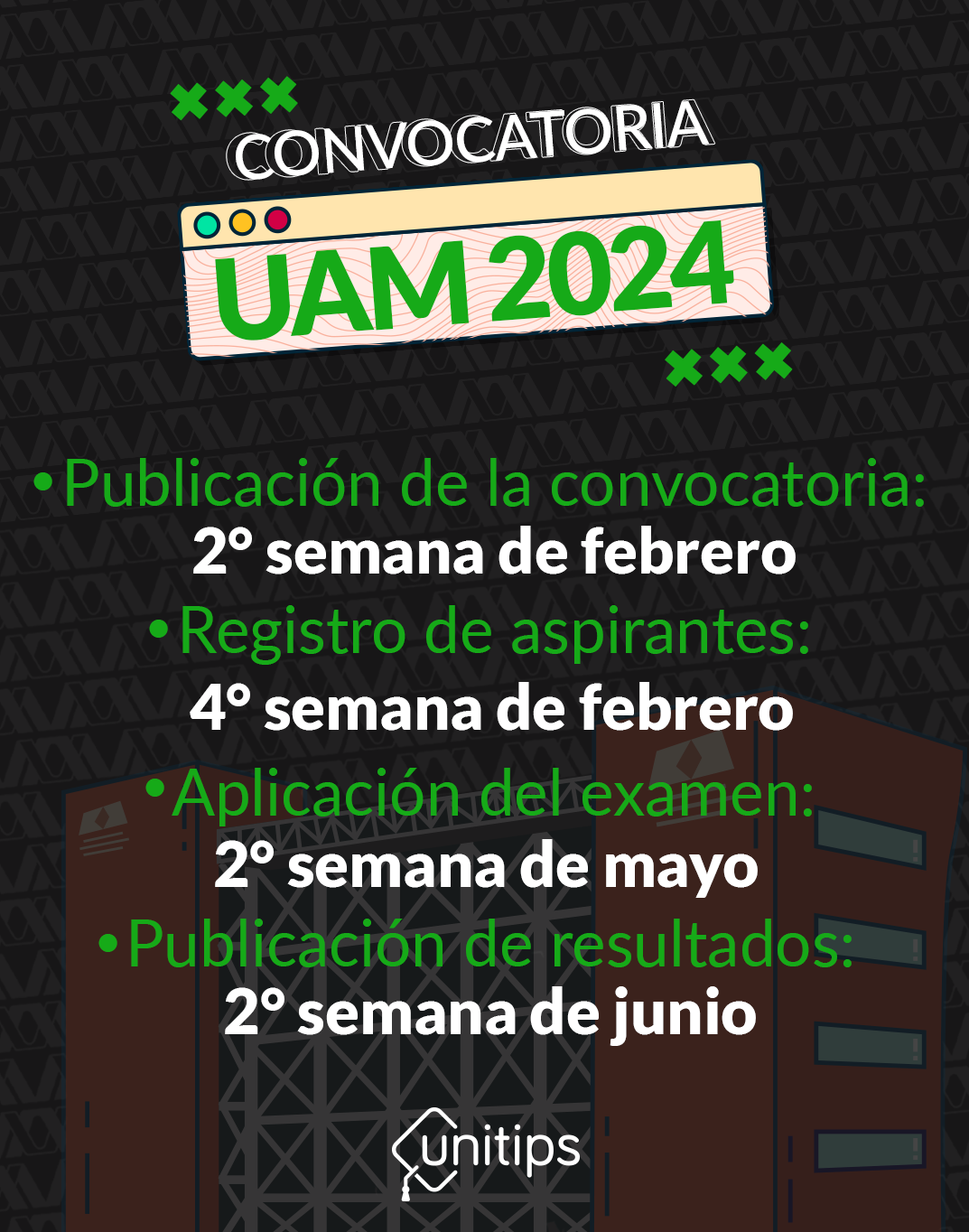 Convocatoria de ingreso a la UAM 2024